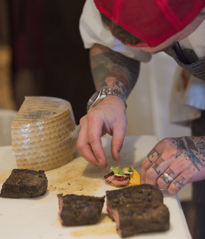 Chef Jason Dietterick from Table & Taproom creates a tasting with Shepards Hope Farm lamb. BY DENY HOWETH